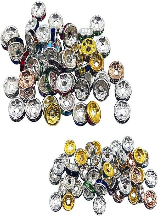 DIY Crafts 350 Pcs, Multi Color, Crystal Rhinestone Round Spacer Beads, Round Spacer Beads for Necklaces Bracelets J(350 Pcs, Multi Color) - Image 4